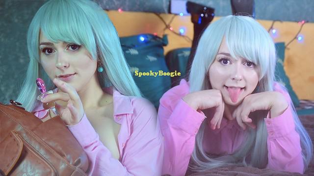 【角色扮演】伊丽莎白利昂斯在她所有的洞里尝试了一种新的玻璃玩具-ASMR Cosplay Spooky Boogie HD