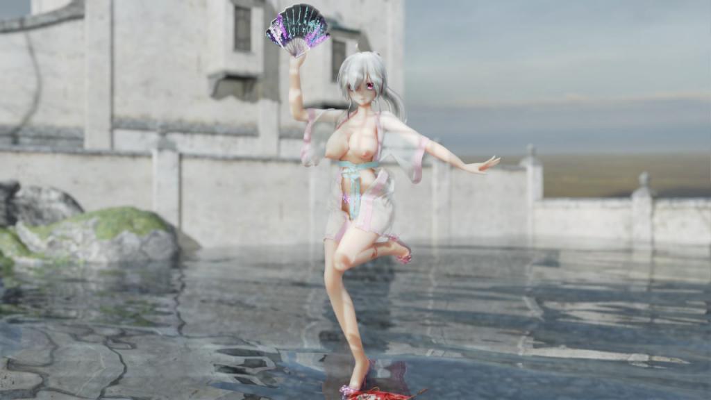 MMD52 汉服萝莉弱音Haku被狂操到乱叫，寄明月边舞边高潮